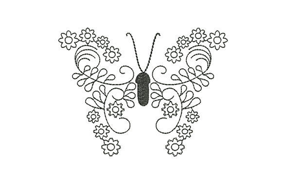 Butterfly Stylized Flowers: Lightness in Every Stitch